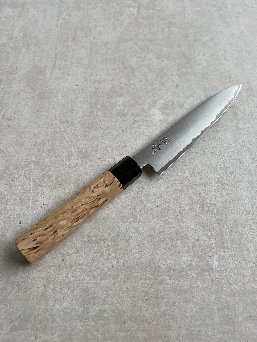 Petty 150 mm Shirogami #1 stainless clad - African Blackwood og Masurbirk