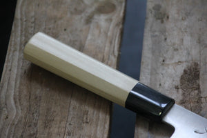 Santoku 170 mm Shirogami #1 stainless clad - Magnolia og Bøffelhorn (Honoki)