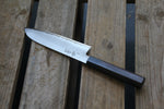 Santoku 170 mm Shirogami #1 stainless clad - Rosewood og Pakka