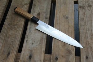 Gyuto 240 mm aus10 - African Blackwood, Sølv og Elm