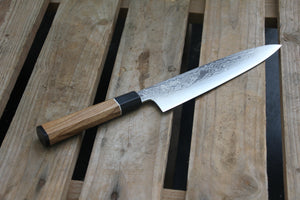 Gyuto 240 mm aus10 - African Blackwood, Sølv og Elm