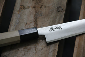 Petty 150 mm Shirogami #1 stainless clad - Magnolia og Bøffelhorn (Honoki)