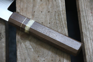 Gyuto 240 mm aus10 - Amerikansk Valnød, messing og moskuspandebrask