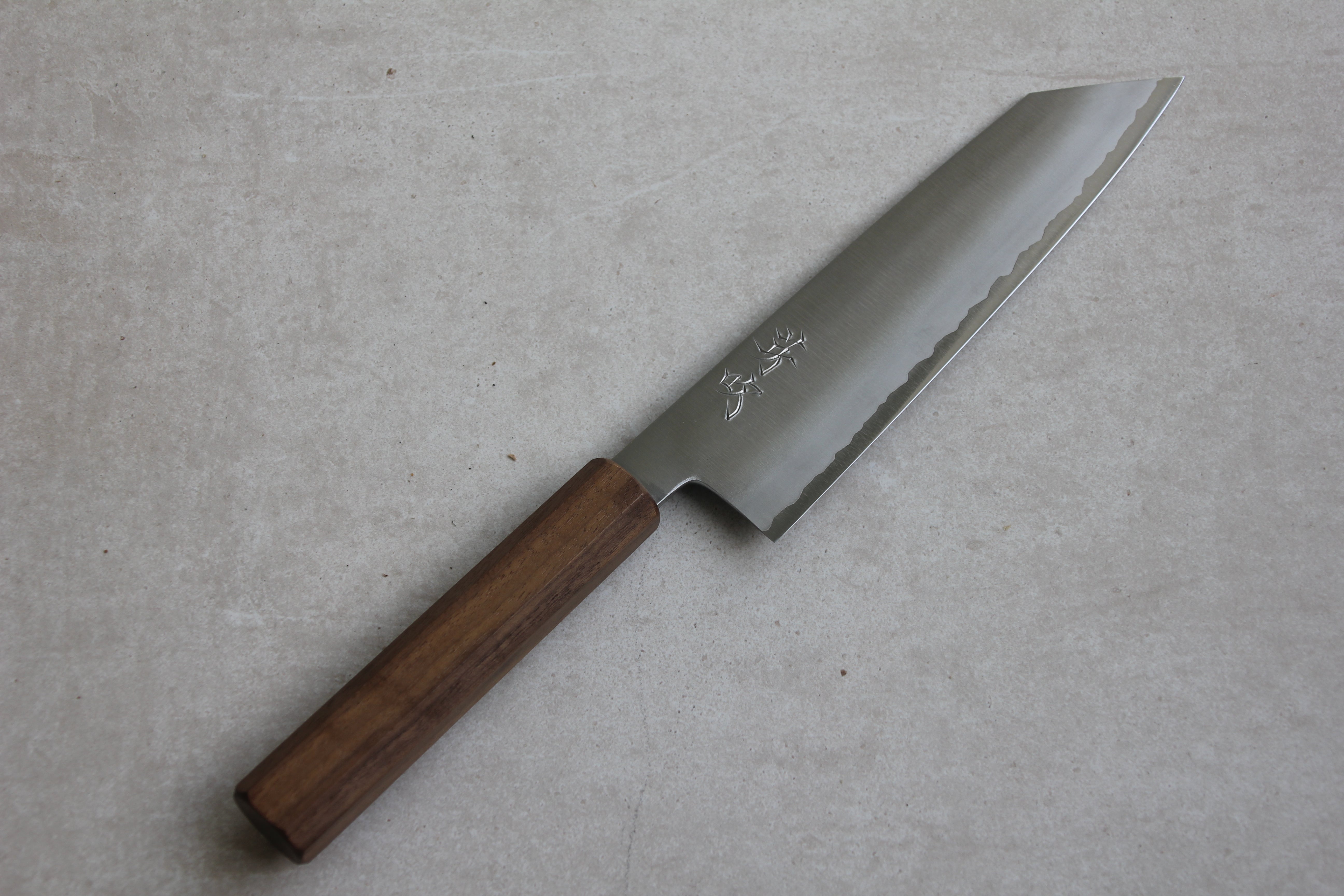 Gyuto K-tip 210 mm Shirogami #1 stainless clad - Amerikansk Valnød (large skæfte)